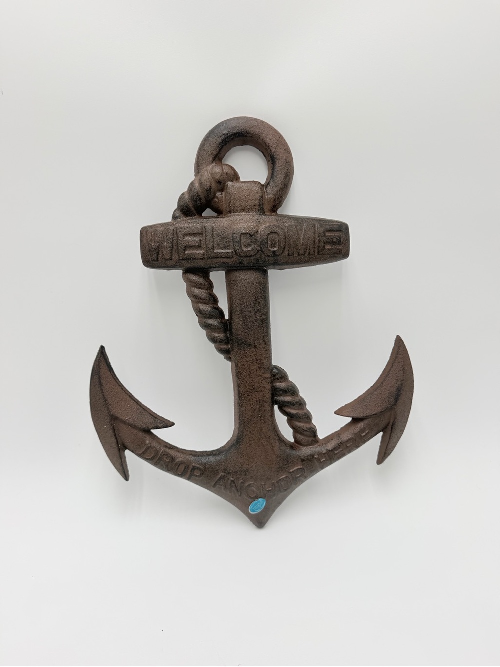Anchor Wall Plaque with Welcome Sentiment 13.8" High Cast Iron Seaside Ocean